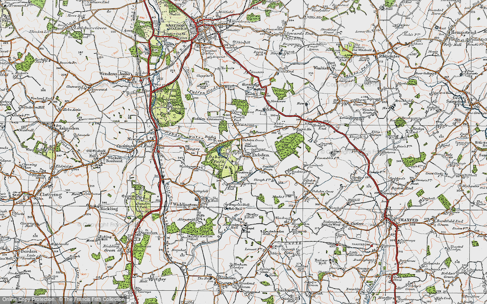 Old Map of Debden, 1919 in 1919