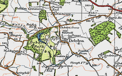 Old map of Debden in 1919