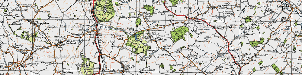 Old map of Debden in 1919