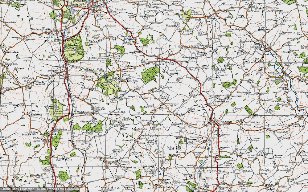 Old Map of Debden Green, 1919 in 1919