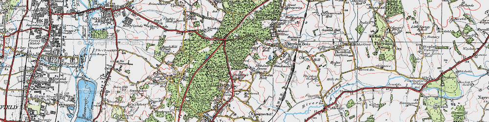 Old map of Woodbury Hollow in 1920