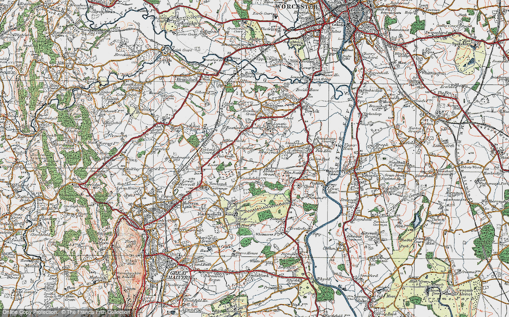 Old Map of Deblin's Green, 1920 in 1920
