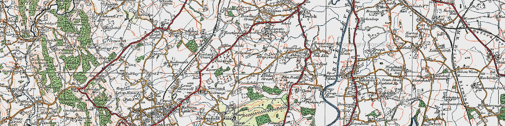 Old map of Deblin's Green in 1920