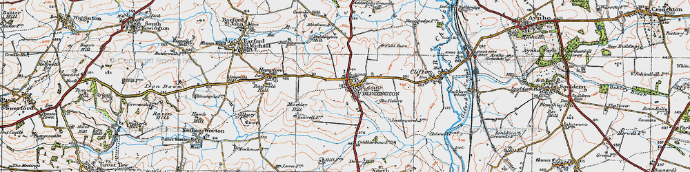 Old map of Deddington in 1919
