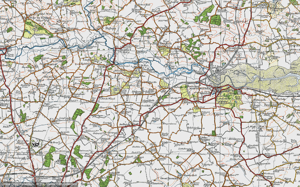 Old Map of Dedham Heath, 1921 in 1921