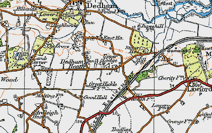 Old map of Dedham Heath in 1921