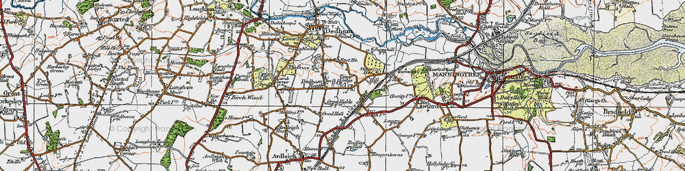 Old map of Dedham Heath in 1921