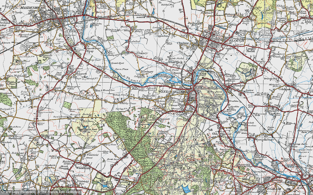 Old Map of Dedworth, 1920 in 1920