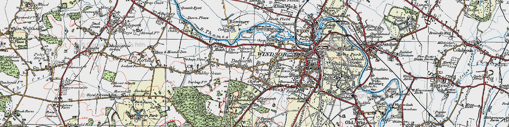 Old map of Dedworth in 1920