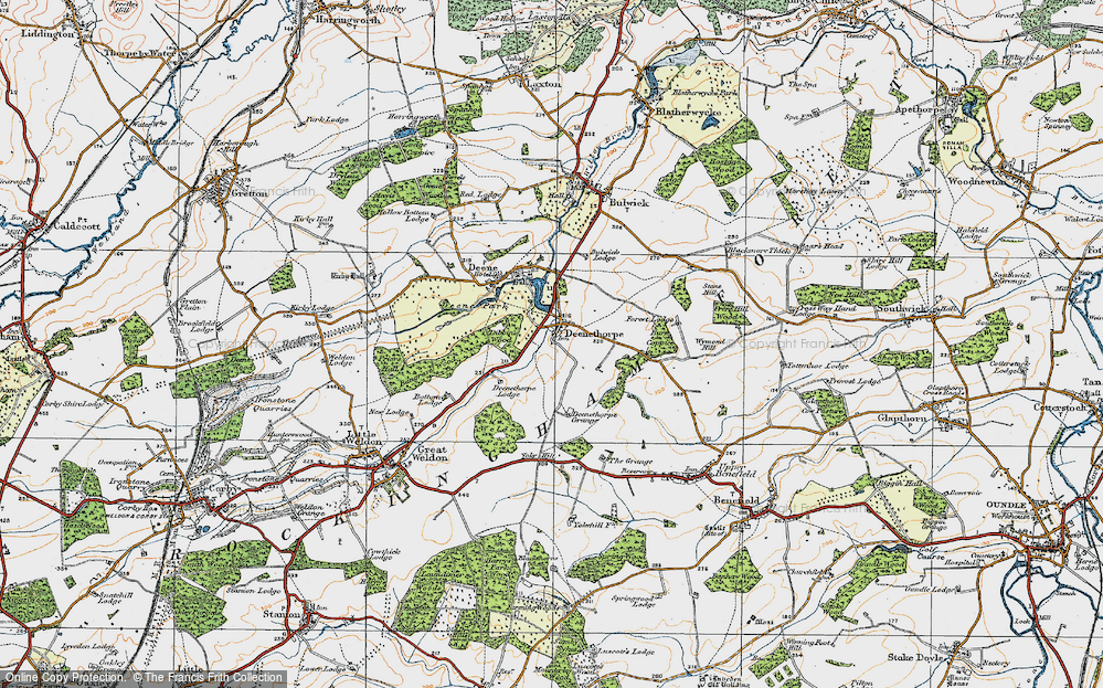 Old Map of Historic Map covering Yoke Hill in 1920