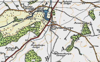 Old map of Burn Coppice in 1920