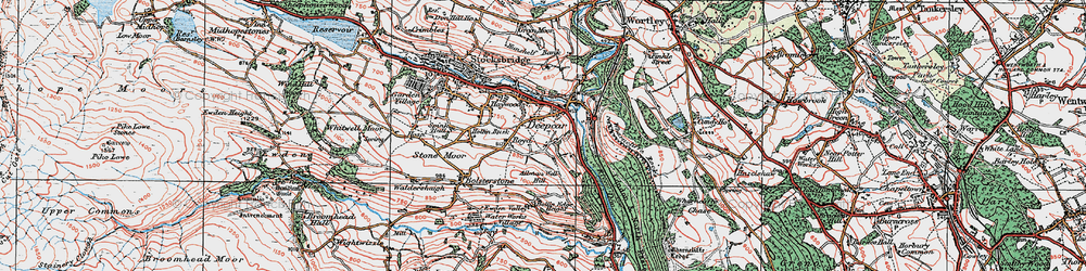 Old map of Deepcar in 1924