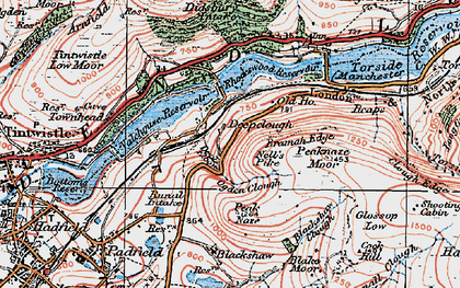 Old map of Blackshaw Clough in 1924