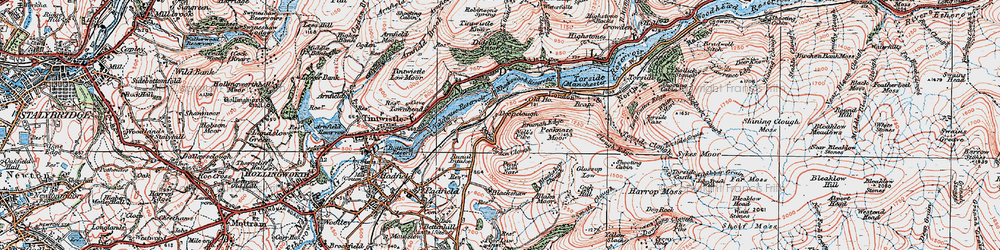 Old map of Bramah Edge in 1924