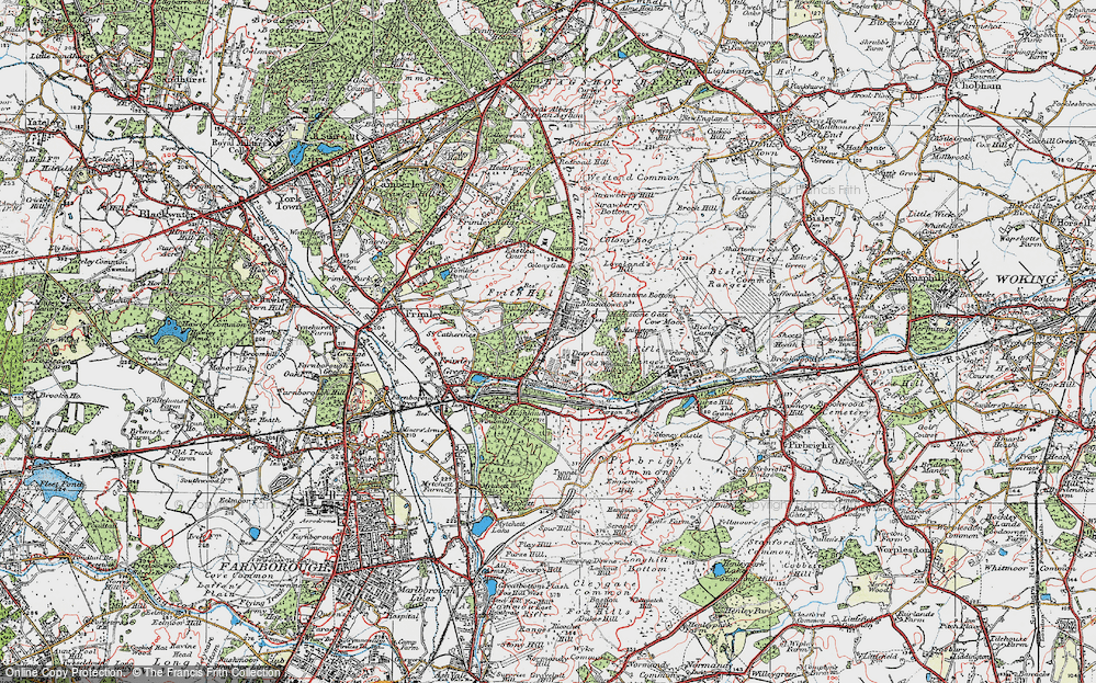 Old Map of Deepcut, 1919 in 1919