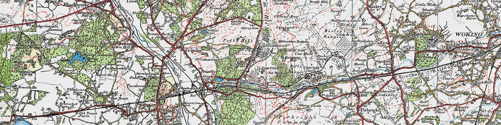 Old map of Deepcut in 1919