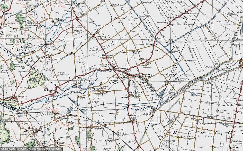 Old Map of Deeping Gate, 1922 in 1922