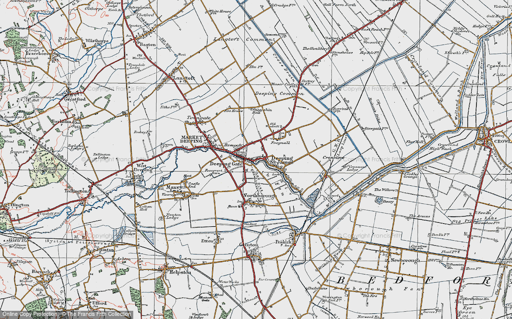 Old Map of Deeping St James, 1922 in 1922