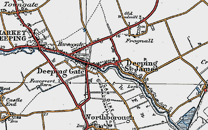 Old map of Deeping St James in 1922