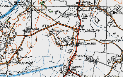 Old map of Deerhurst Walton in 1919