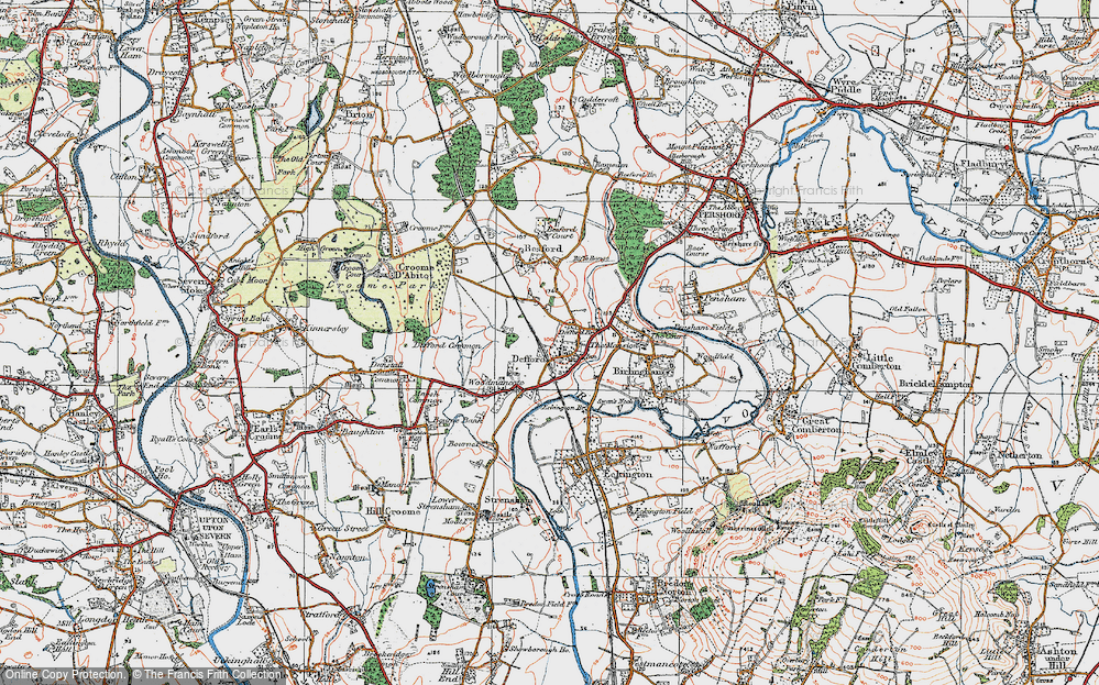 Old Map of Defford, 1919 in 1919