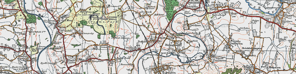 Old map of Defford in 1919