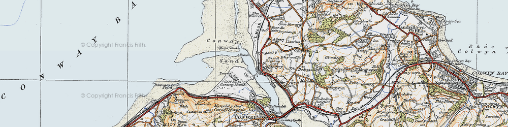 Old map of Deganwy in 1922