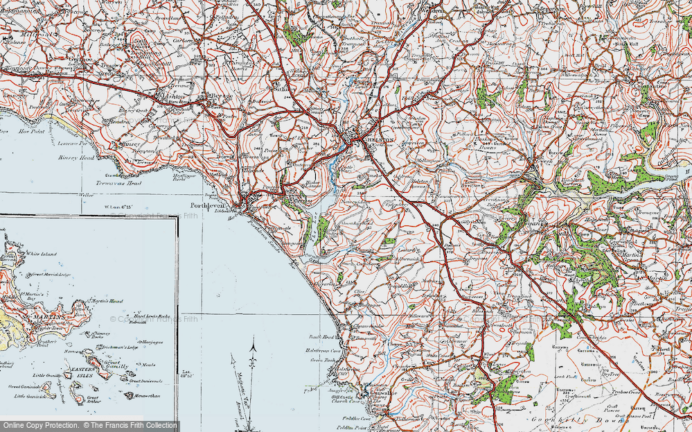 Old Map of Historic Map covering Penrose in 1919
