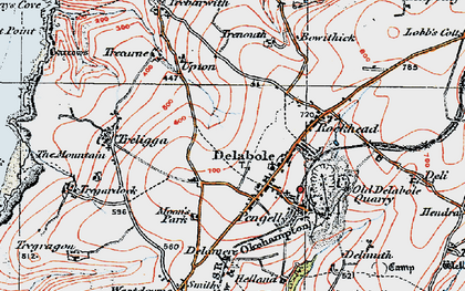 Old map of Delabole in 1919