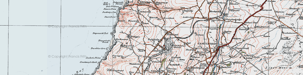 Old map of Delabole in 1919