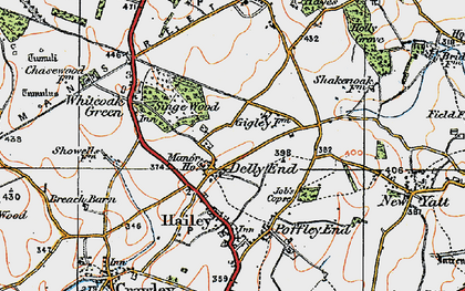 Old map of Delly End in 1919