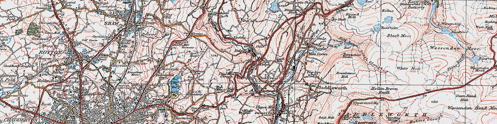 Old map of Delph in 1924