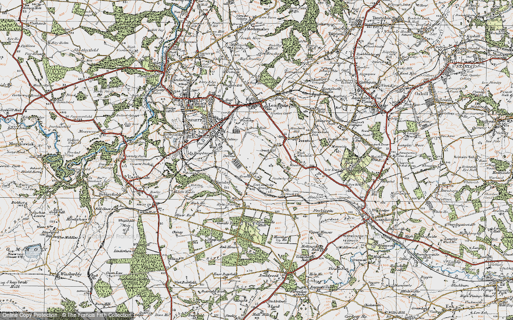 Old Map of Delves, 1925 in 1925
