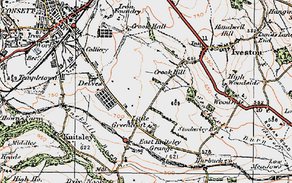Old map of Delves in 1925