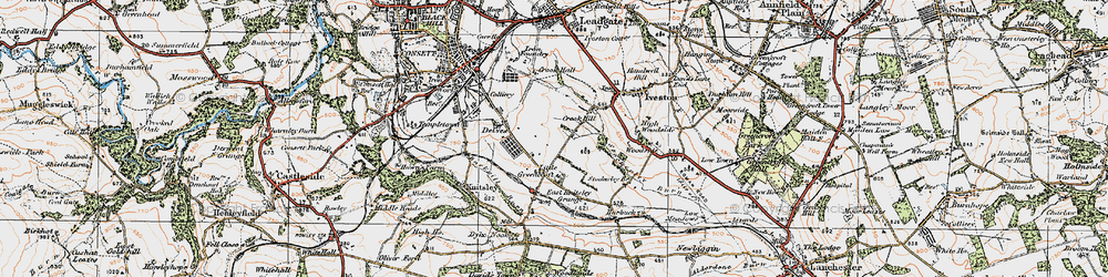 Old map of Delves in 1925