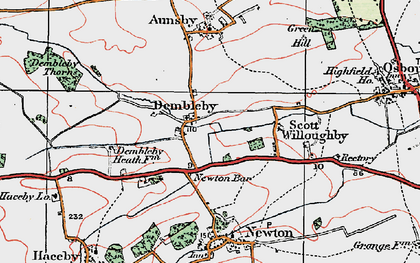 Old map of Dembleby in 1922