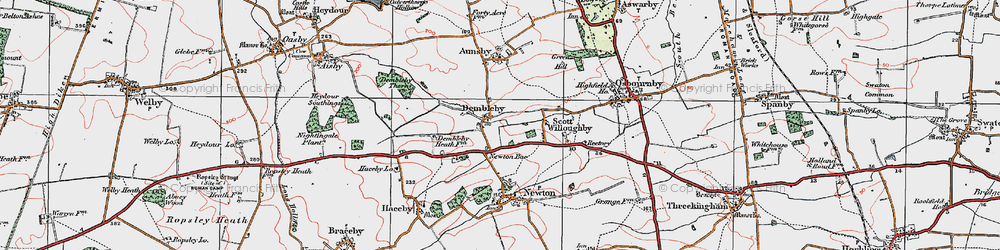 Old map of Dembleby in 1922