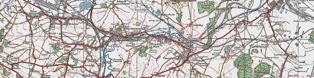 Old map of Denaby Main in 1923