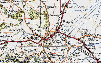 Old map of Denbigh in 1922