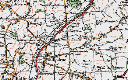 Old map of Denby Bottles in 1921