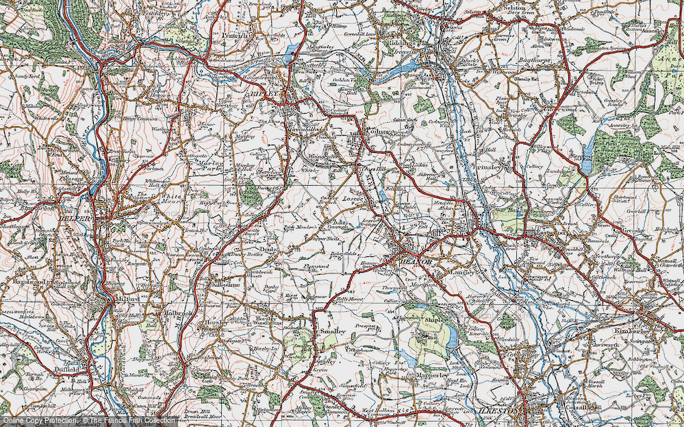 Old Map of Denby Common, 1921 in 1921