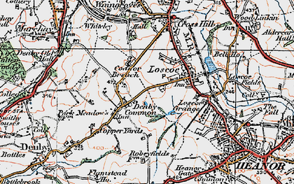 Old map of Denby Common in 1921