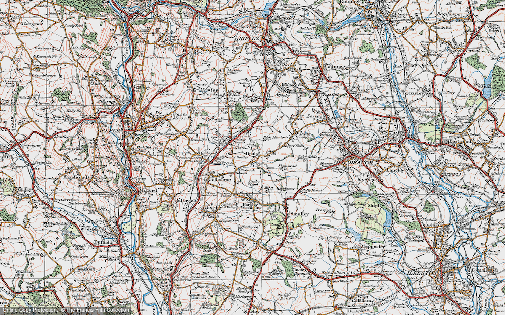 Old Map of Denby Village, 1921 in 1921