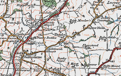 Old map of Denby Village in 1921