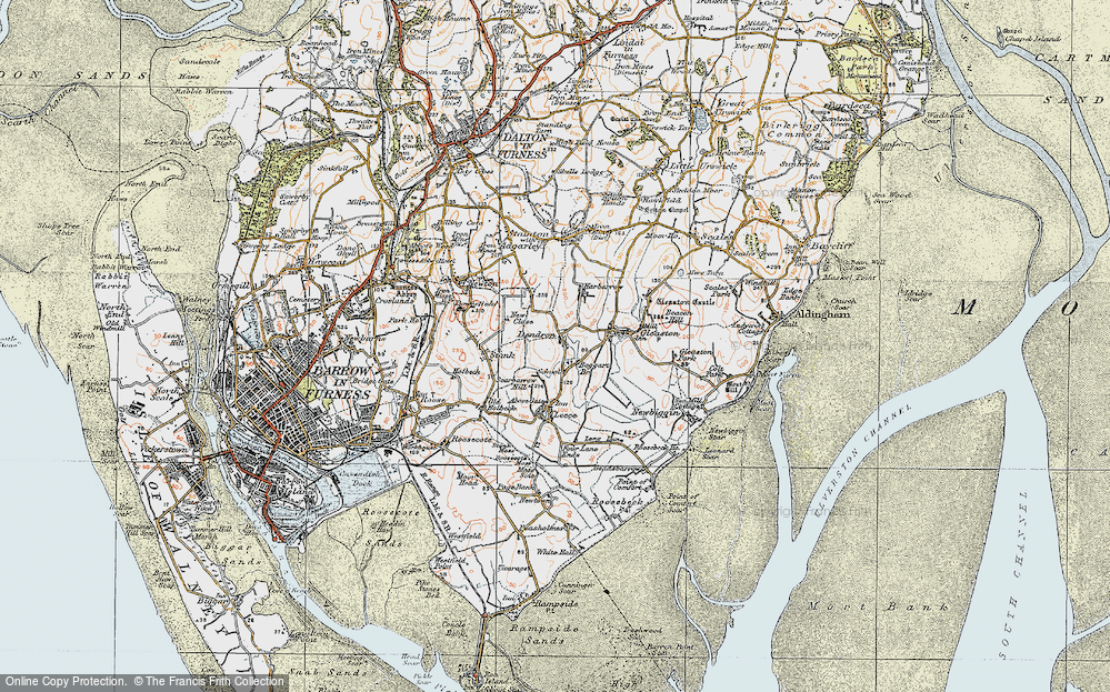 Old Map of Dendron, 1924 in 1924