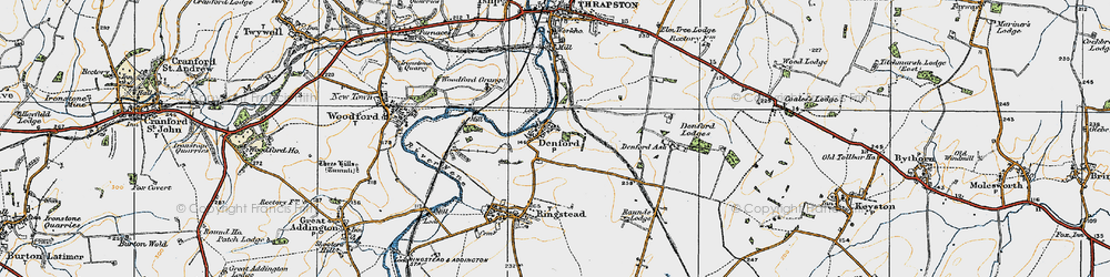 Old map of Denford in 1920