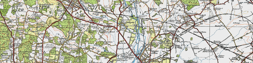 Old map of Denham in 1920