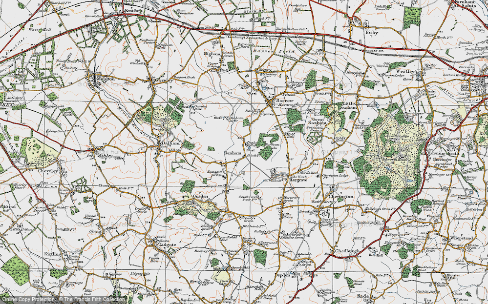 Old Map of Denham, 1921 in 1921