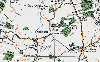 Old map of Denham Castle in 1921