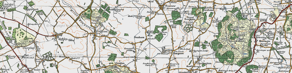 Old map of Denham Castle in 1921